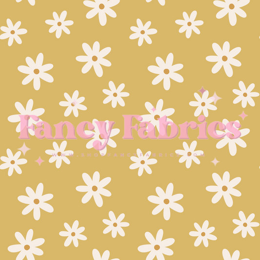 Lauren Liza Designs | White Daisy Yellow | PREORDER | By The Yard