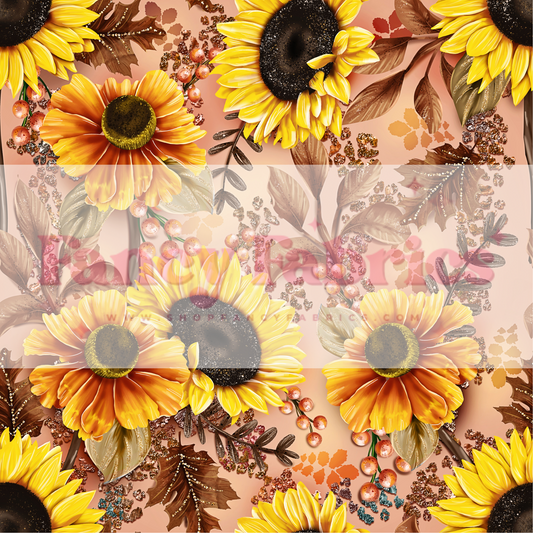 Muse Bloom | Beige Sunflowers | PREORDER | By The Yard