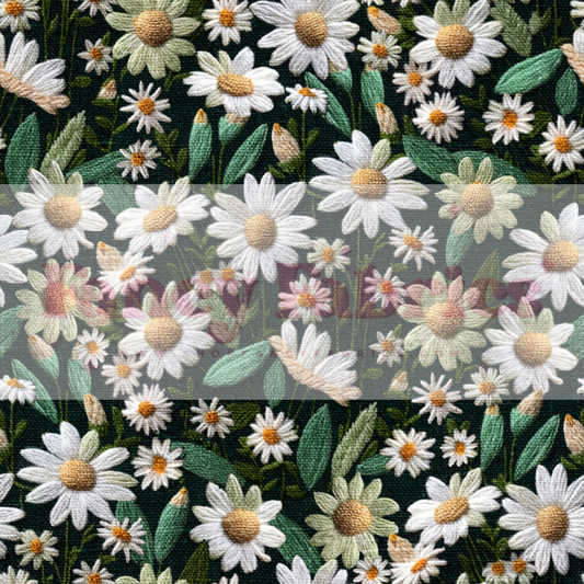 Daisy Embroidery | PREORDER | By The Yard
