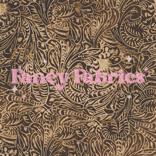 Tooled Leather (Brown) | PREORDER | By The Yard