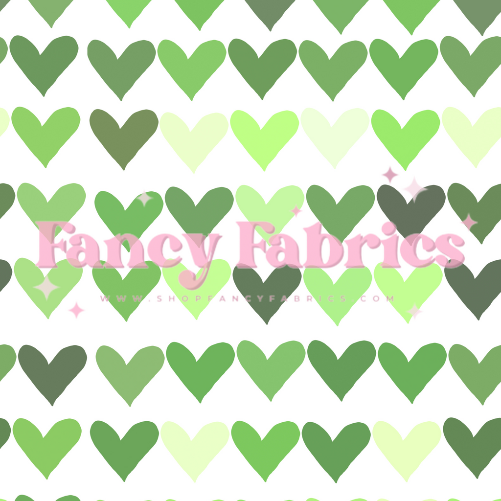 Creative Graphics | Green Hearts | PREORDER | By The Yard