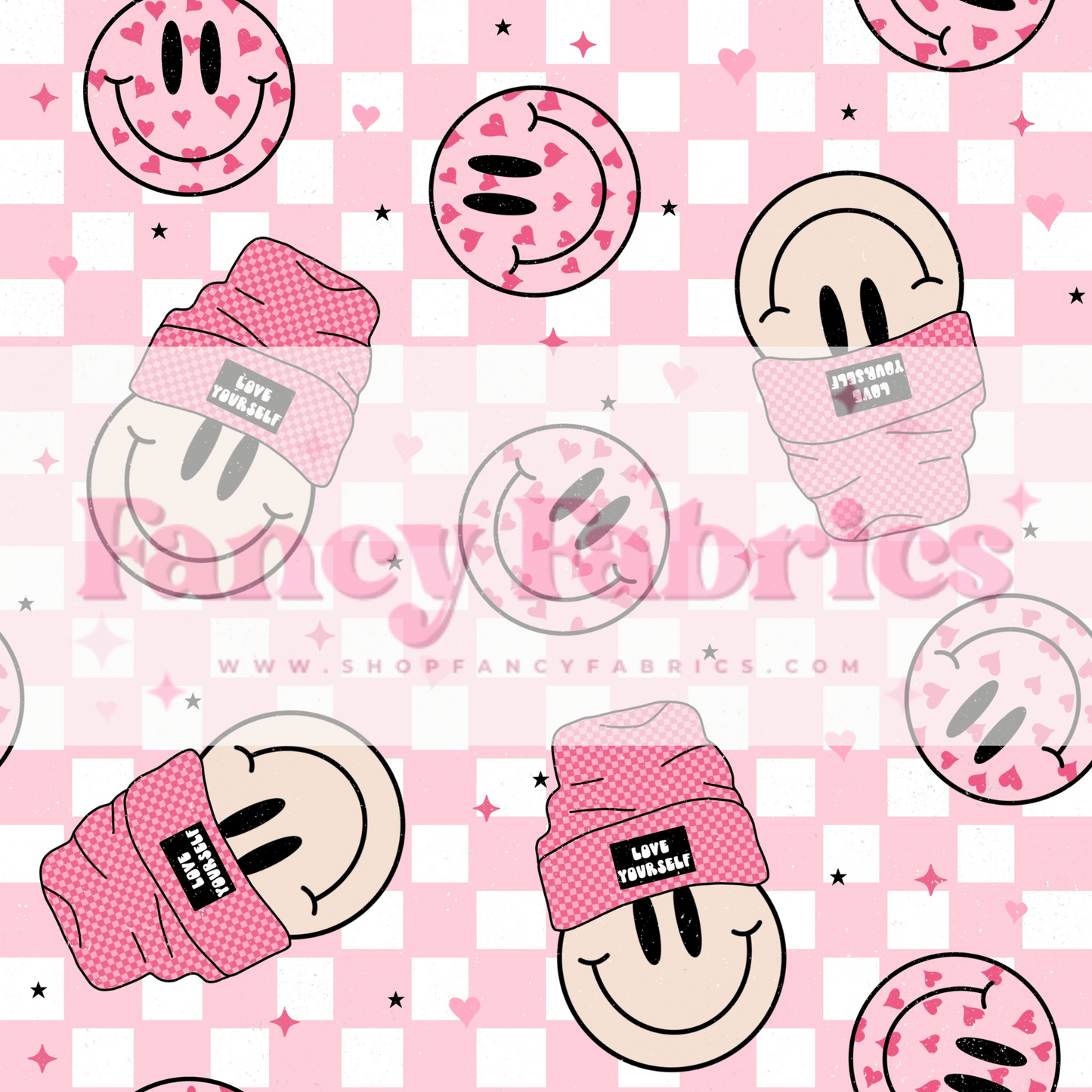 Love Yourself Smileys (Checkers) | PREORDER | By The Yard