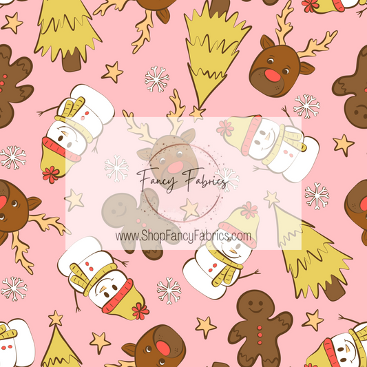 Christmas Friends (Pink) | PREORDER | By The Yard